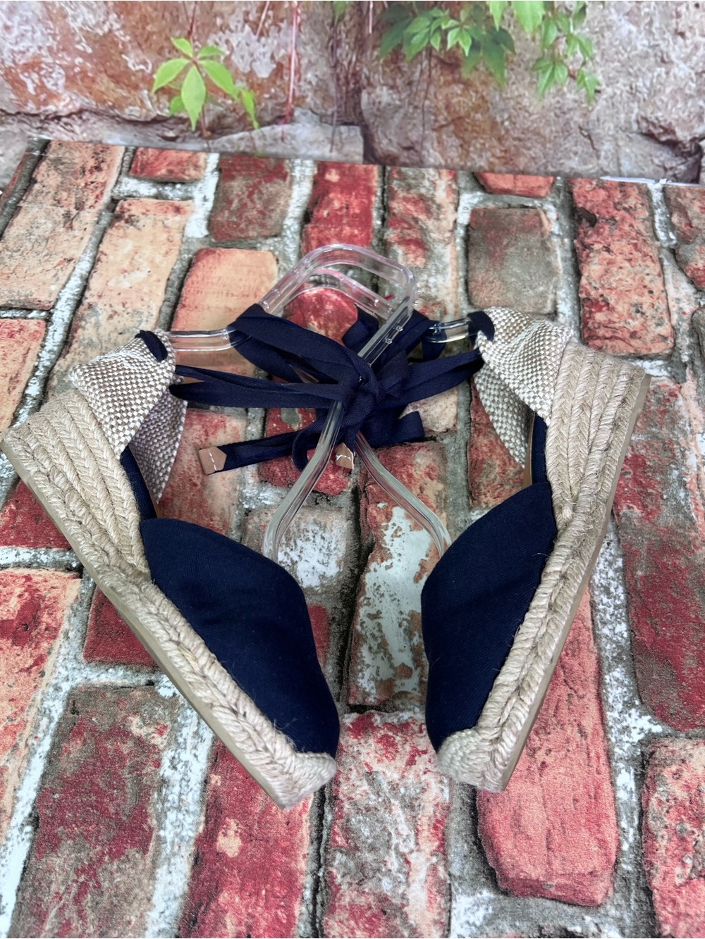 CASTANER Navy and Tan Jute Ankle Tie Nautical Resortwear Espadrilles, 38 - Picture 10 of 11